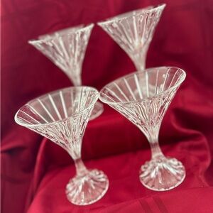 Mikasa Full Lead Elegant Clear Crystal Martini Glasses Set